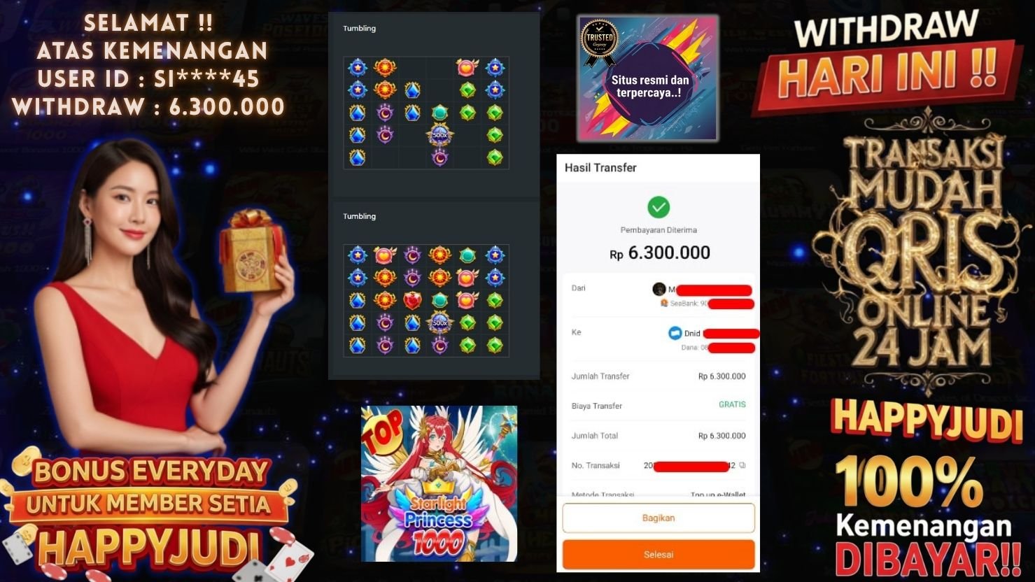 HAPPYJUDI JACKPOT SLOT STARLIGHT PRINCESS 1000